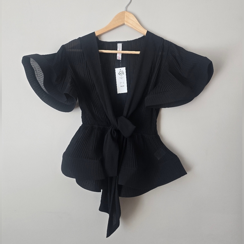 Black Peplum Women's Top